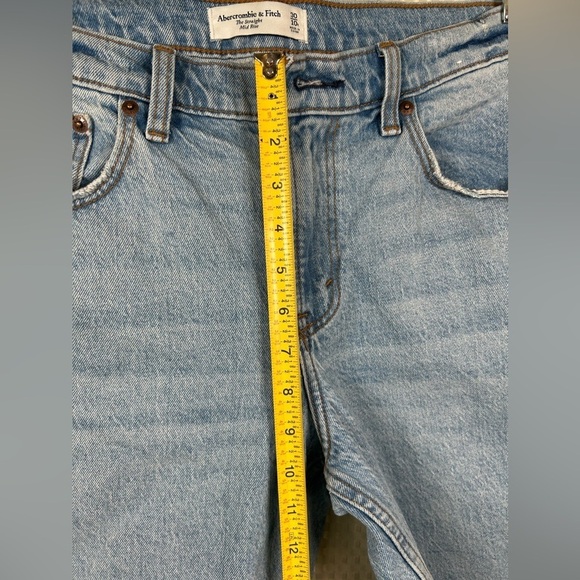 Abercrombie & Fitch The Straight Mid Rise Women Jeans size 30/10 Blue/ preloved - Picture 9 of 10
